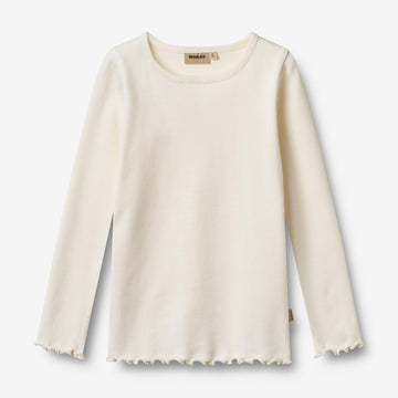 Wheat Main Rippen T-Shirt L/S Ida T-Shirt 3182 ivory