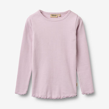 Wheat Main Rippen T-Shirt L/S Ida T-Shirt 1346 lavender