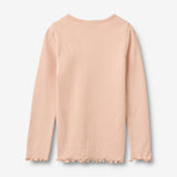 Wheat Main Rippen T-Shirt L/S Ida T-Shirt 2400 powder