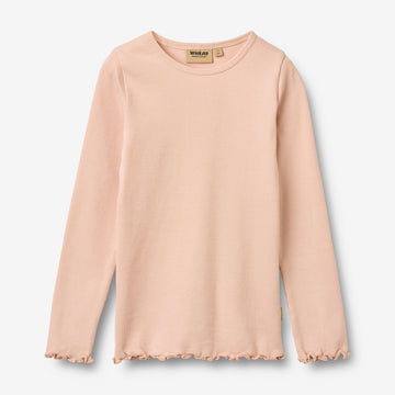 Wheat Main Rippen T-Shirt L/S Ida T-Shirt 2400 powder