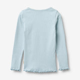 Wheat Main Rippen T-Shirt L/S Ida T-Shirt 2703 summer sky