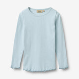 Wheat Main Rippen T-Shirt L/S Ida T-Shirt 2703 summer sky