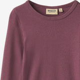 Wheat Main Rippen T-Shirt L/S Ida T-Shirt 3118 eggplant