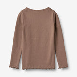Wheat Main Rippen T-Shirt L/S Ida T-Shirt 9573 toffee brown