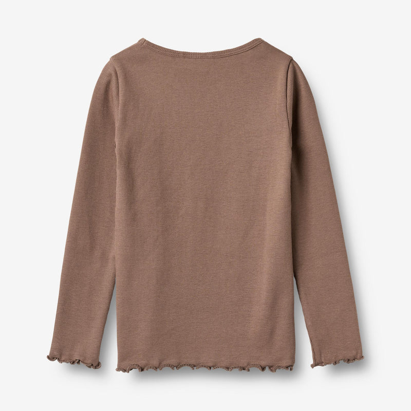 Wheat Main Rippen T-Shirt L/S Ida T-Shirt 9573 toffee brown