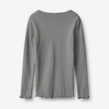 Wheat Main Rippen T-Shirt L/S Ida T-Shirt 9624 flint