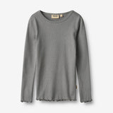 Wheat Main Rippen T-Shirt L/S Ida T-Shirt 9624 flint