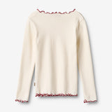 Wheat Main Rippen T-Shirt L/S Ida T-Shirt 3182 ivory