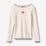 Wheat Main Rippen T-Shirt L/S Ida T-Shirt 3182 ivory