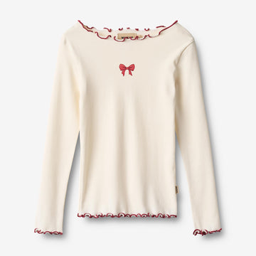 Wheat Main Rippen T-Shirt L/S Ida T-Shirt 3182 ivory