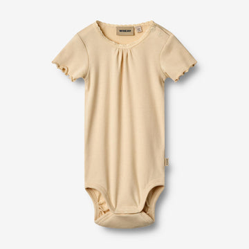Wheat Main Ripp Kurzarm Babybody Edna Body 9430 macadamia