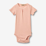 Wheat Main Ripp Kurzarm Babybody Edna Body 9658 rose cloud