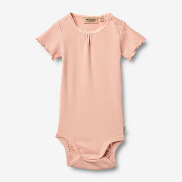 Wheat Main Ripp Kurzarm Babybody Edna Body 9658 rose cloud