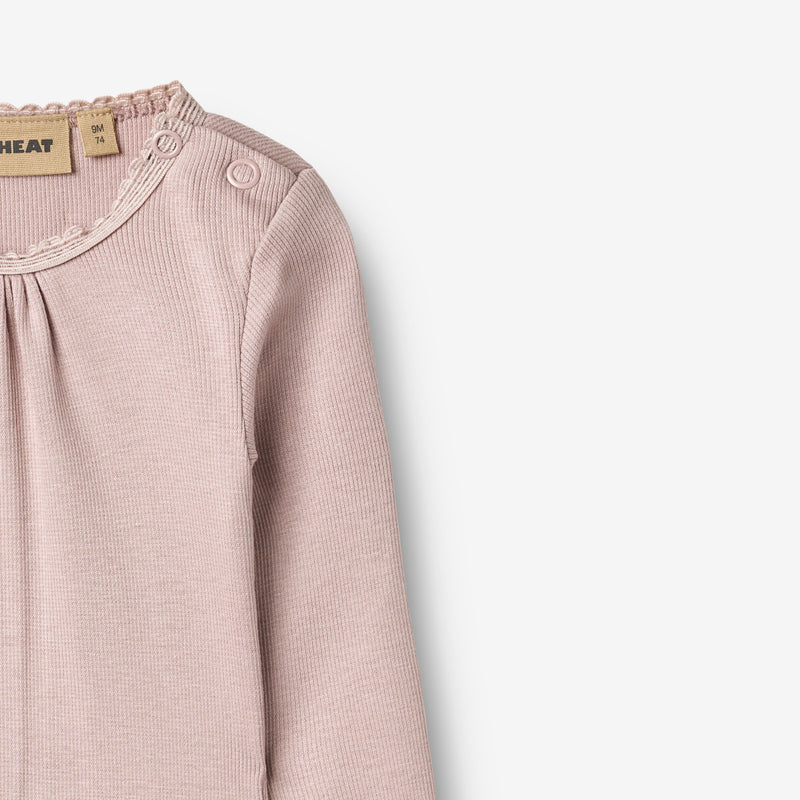 Wheat Main Rippstrick-Body L/S Lotta Body 1354 soft lilac
