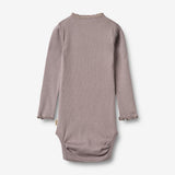 Wheat Main Rippstrick-Langarm Babybody Lotta Body 9531 dusty purple