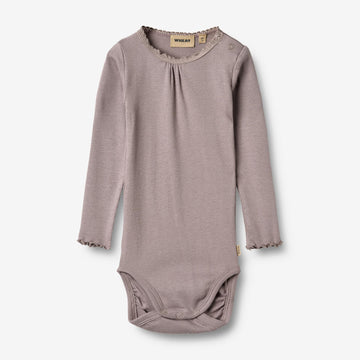 Wheat Main Rippstrick-Body L/S Lotta Body 9531 dusty purple