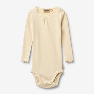 Wheat Main Rippstrick-Langarm Babybody Lotta Body 9631 barely apricot
