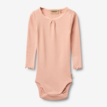 Wheat Main Rippstrick-Langarm Babybody Lotta Body 9658 rose cloud