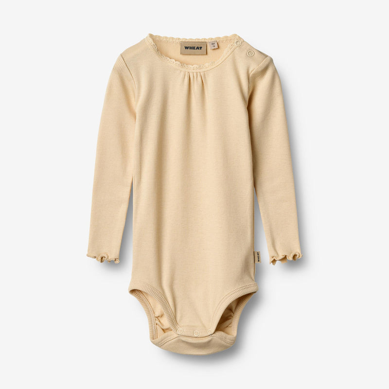 Wheat Main Rippstrick-Body L/S Lotta Underwear/Bodies 9430 macadamia