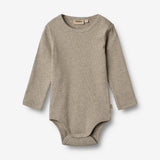 Wheat Main Langarm Babybody Spencer Body 0072 gravel melange