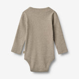 Wheat Main Rippstrick-Body mit langen Ärmeln Underwear/Bodies 0072 gravel melange