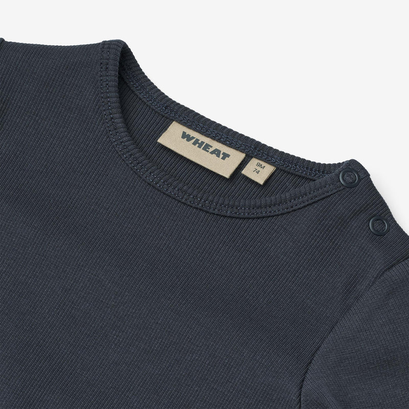 Wheat Main Rippstrick-Body mit langen Ärmeln Underwear/Bodies 1432 navy