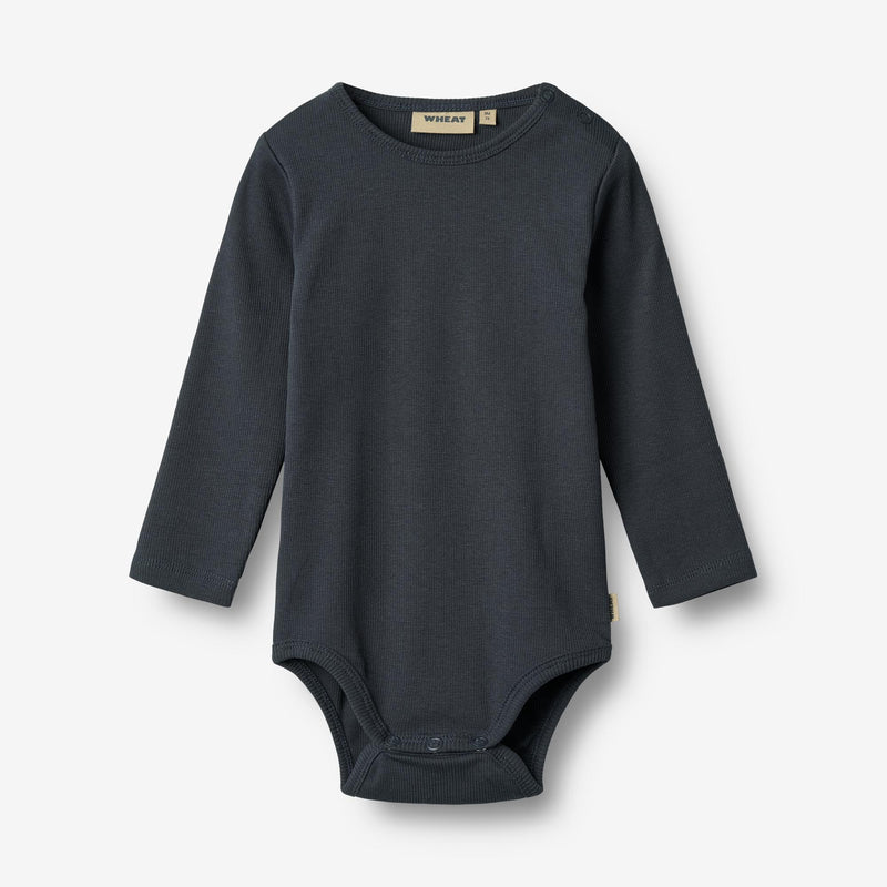 Wheat Main Rippstrick-Body mit langen Ärmeln Underwear/Bodies 1432 navy