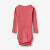 Wheat Main Rippstrick-Langarm Babybody Lotta Body 1037 raspberry