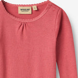 Wheat Main Rippstrick-Langarm Babybody Lotta Body 1037 raspberry