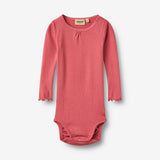 Wheat Main Rippstrick-Langarm Babybody Lotta Body 1037 raspberry