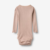 Wheat Main Rippstrick-Langarm Babybody Lotta Body 1135 dry rose