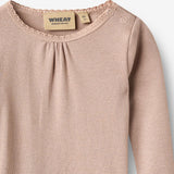 Wheat Main Rippstrick-Langarm Babybody Lotta Body 1135 dry rose