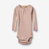 Wheat Main Rippstrick-Langarm Babybody Lotta Body 1135 dry rose