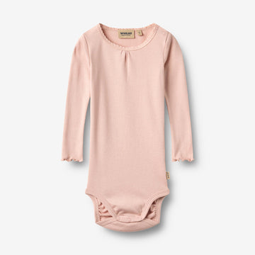 Wheat Main Rippstrick-Langarm Babybody Lotta Body 2317 dim rose