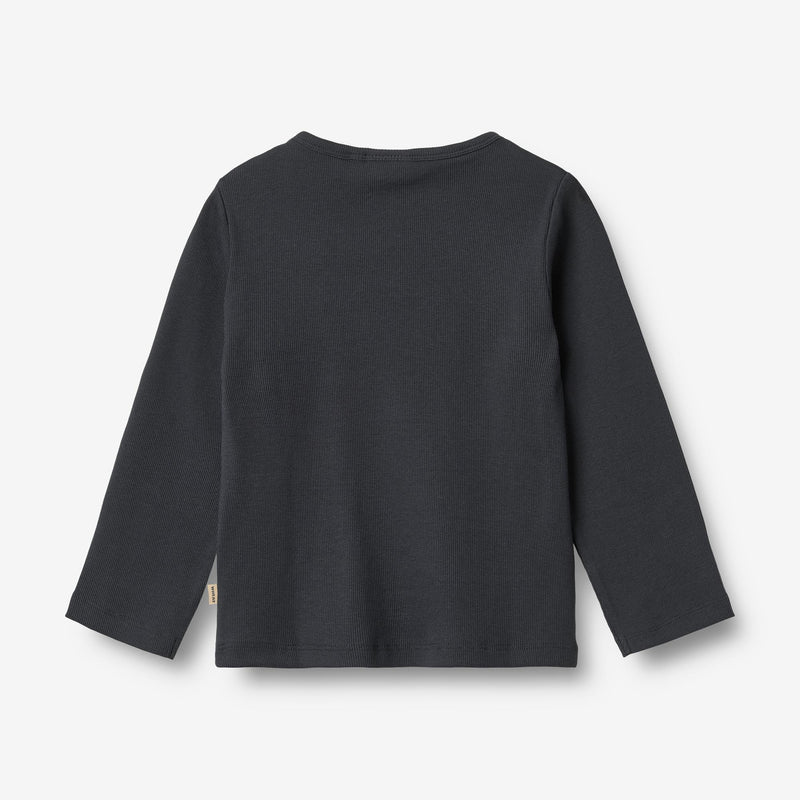 Wheat Main Rippstrick-T-Shirt L/S Milo T-Shirt 1432 navy