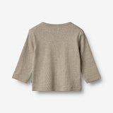 Wheat Main Rippstrick-T-Shirt L/S Milo T-Shirt 0072 gravel melange