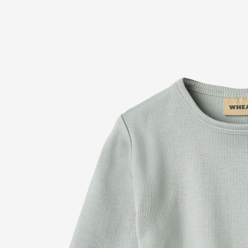 Wheat Main Rippstrick-T-Shirt L/S Milo T-Shirt 9567 soft rain