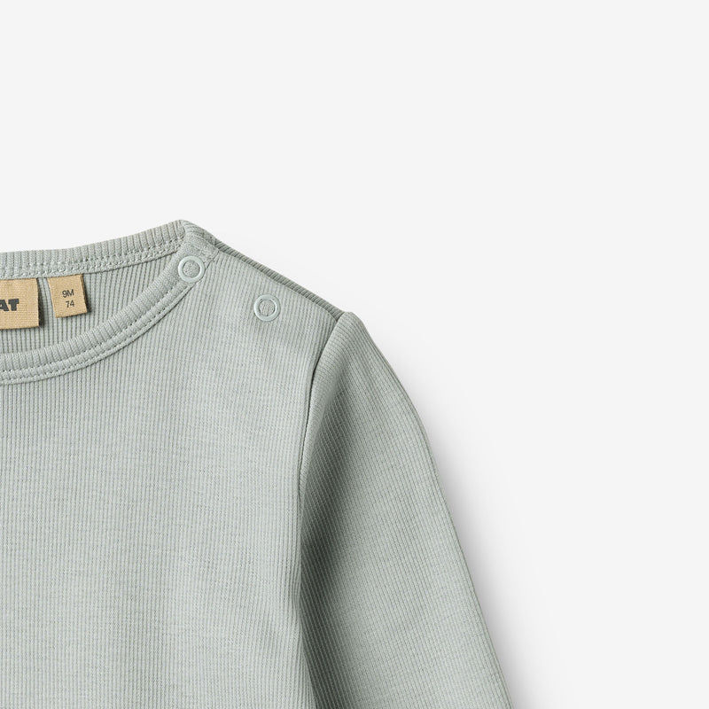 Wheat Main Rippstrick-T-Shirt L/S Milo T-Shirt 9567 soft rain