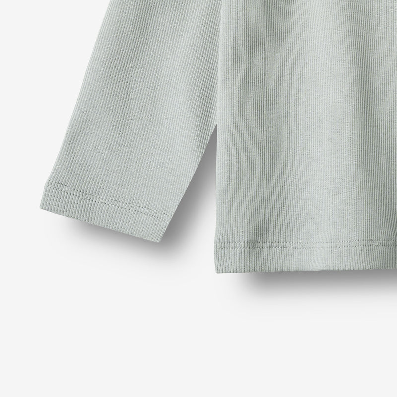 Wheat Main Rippstrick-T-Shirt L/S Milo T-Shirt 9567 soft rain