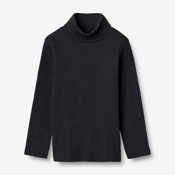 Wheat Wool  Rollkragen-Shirt mit Merinowolle Jersey Tops and T-Shirts 1432 navy