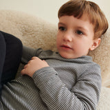 Wheat Wool Rollkragen-Shirt mit Merinowolle Aksel Jersey Tops and T-Shirts 1433 navy stripe