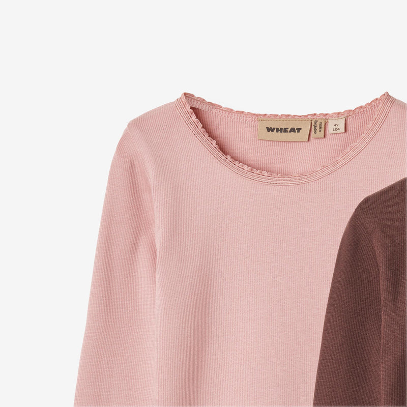 Wheat Main 2'er-Pack Langarm-T-Shirt Reese Jersey Tops and T-Shirts 1189 rose frost eggplant
