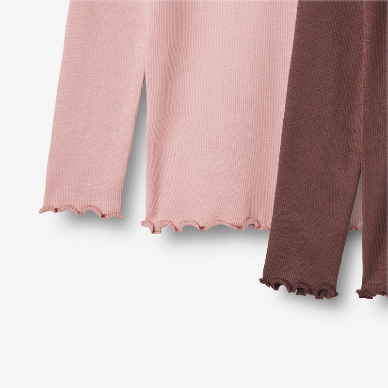 Wheat Main 2'er-Pack Langarm-T-Shirt Reese Jersey Tops and T-Shirts 1189 rose frost eggplant