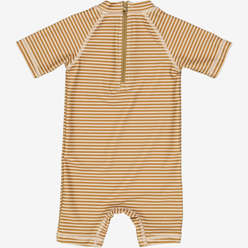 Wheat Main  Schwimmanzug Cas | Baby Swimwear 5096 golden green stripe