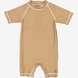 Wheat Main  Schwimmanzug Cas | Baby Swimwear 5096 golden green stripe