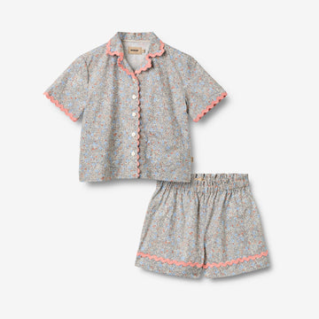 Wheat Main Set Hemd S/S & Shorts Vilma Set 2650 air blue flowers