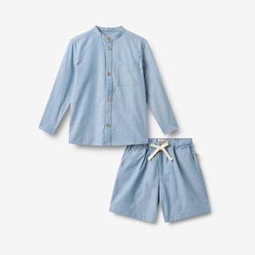 Wheat Main Set Shirt L/S & Shorts Willum Set 9633 blue chambrey