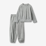 Wheat Main Set Sweatshirt & Hose Barbro Set 0224 melange grey
