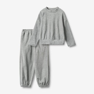 Wheat Main Set Sweatshirt & Hose Barbro Set 0224 melange grey