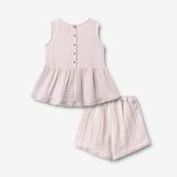 Wheat Main Set Top & Shorts Eileen Set 9655 purple light flowers